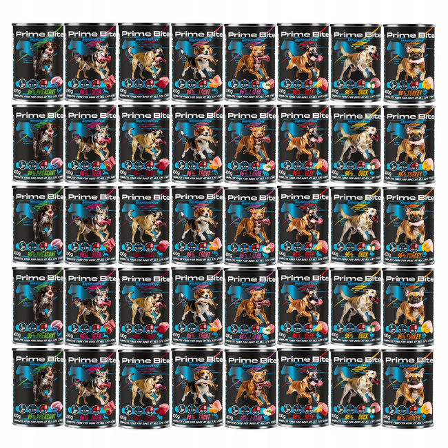 GAME DOG Prime Bite Monoprotein mokra karma dla psa mix smaków 40 x 400g