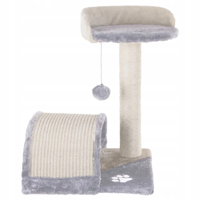 Drapak dla kota Gaczoo z podstawką i zabawką jasny szary 35 x 35 x 42 cm