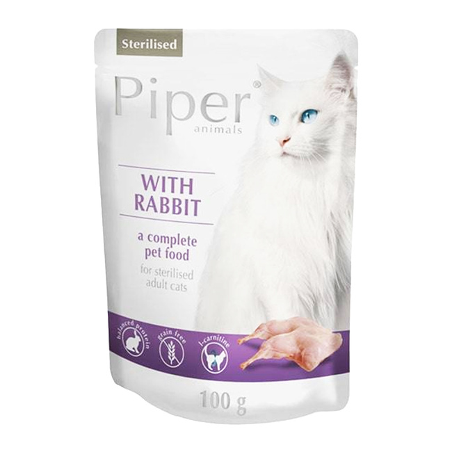 DOLINA NOTECI PIPER Karma mokra dla kota Królik 100g Bezzbożowa