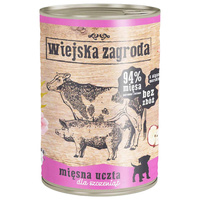 WIEJSKA ZAGRODA Karma mokra dla szczeniaka Mięsna Uczta 400g Bezzbożowa