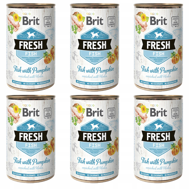 BRIT FRESH Karma mokra dla psa Ryba 6 x 400g