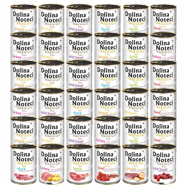DOLINA NOTECI Premium Pure karma mokra dla psa mix smaków 36 x 400g
