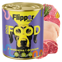 FLIPPER Mokra karma dla psa Dolina Noteci Wołowina Drób 800g