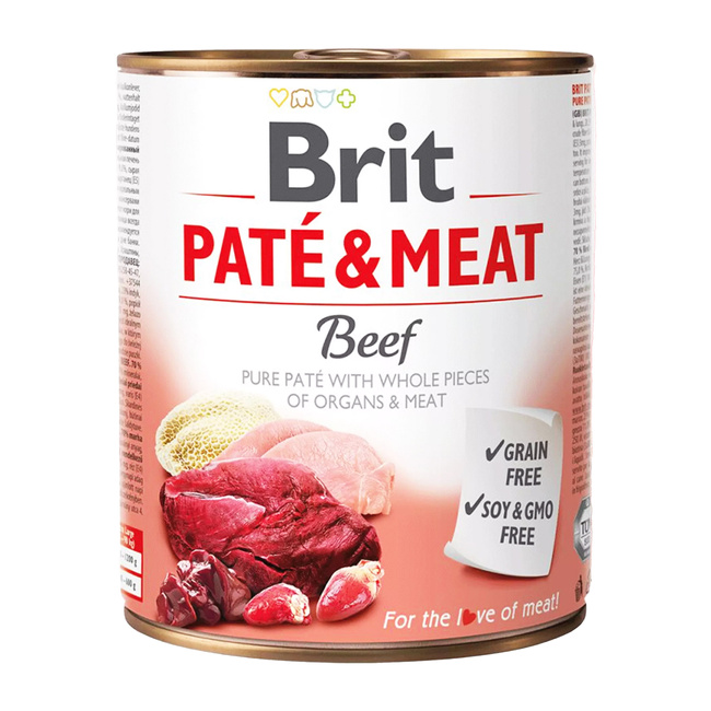 BRIT PATE & MEAT Karma mokra dla psa Wołowina 800g Bezzbożowa