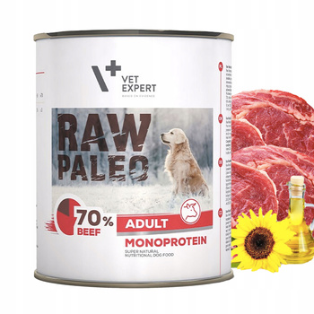 RAW PALEO Karma mokra dla psa Wołowina 800g Bezzbożowa