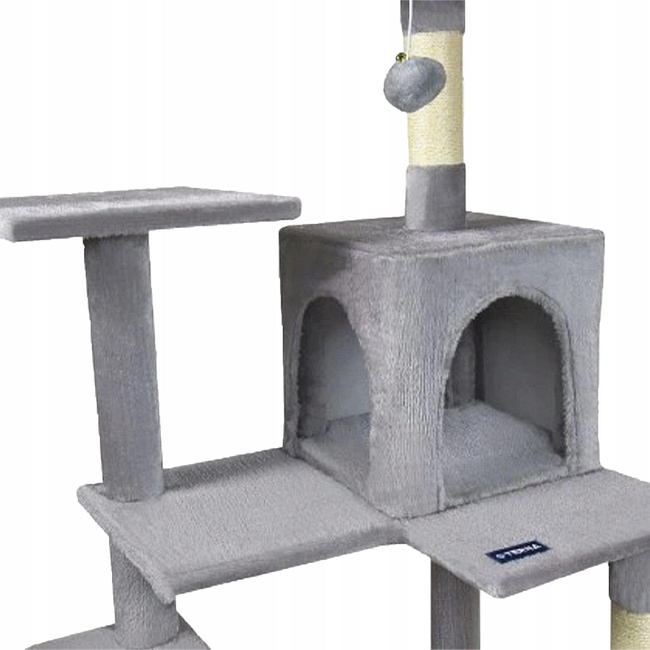 Drapak dla kota Gaczoo duży wieża legowisko jasny szary 55 x 45 x 143 cm