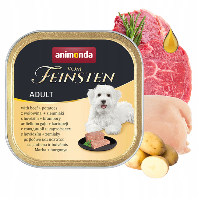 ANIMONDA Vom Feinsten Adult mokra karma dla psa Wołowina Ziemniak 22 x 150g