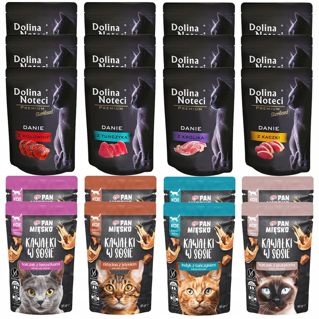 PAN MIĘSKO DOLINA NOTECI Mokra karma dla kota Mix Smaków 20 x 85g bez zbóż