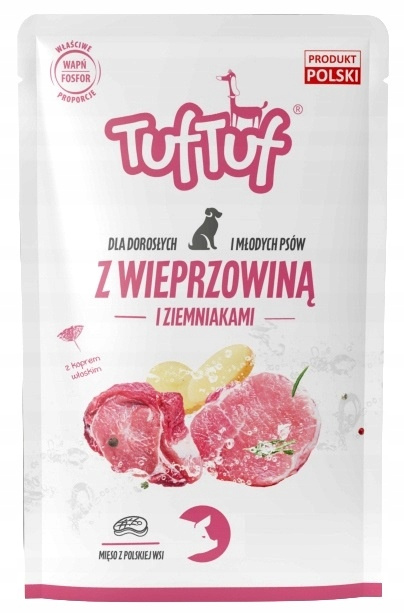 TUF TUF Saszetka Karma mokra dla psa Wieprzowina Ziemniak 10 x 300g