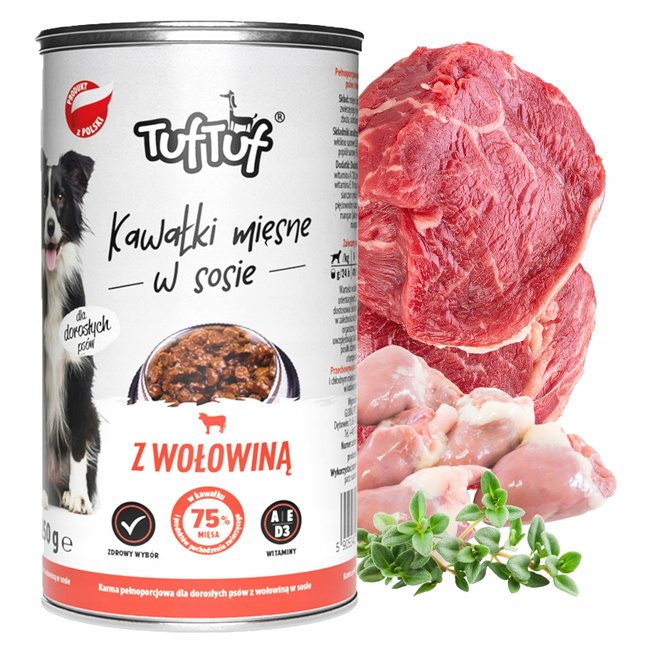 Karma mokra dla psa TUF TUF Kawałki w sosie mix smaków 18 x 1250g