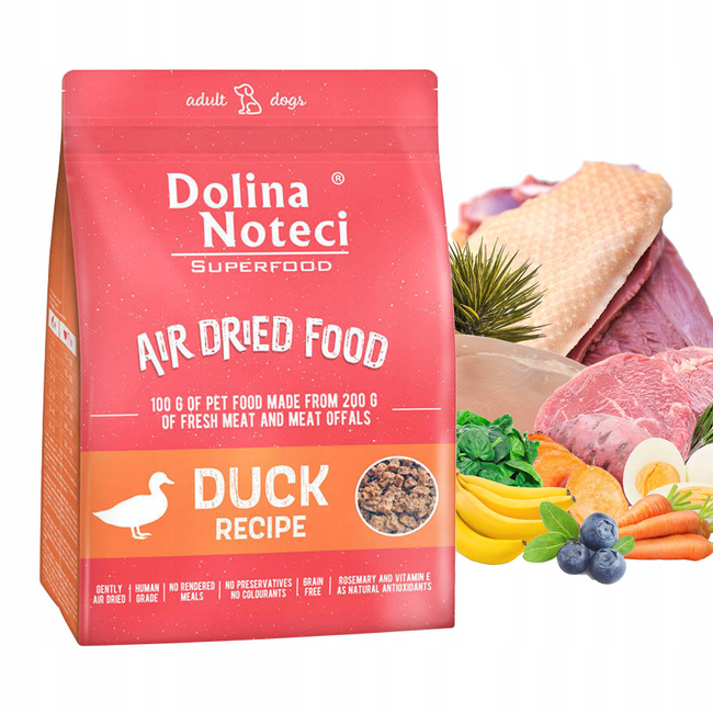 DOLINA NOTECI SUPERFOOD Karma suszona dla psa Kaczka 1 kg bezzbożowa