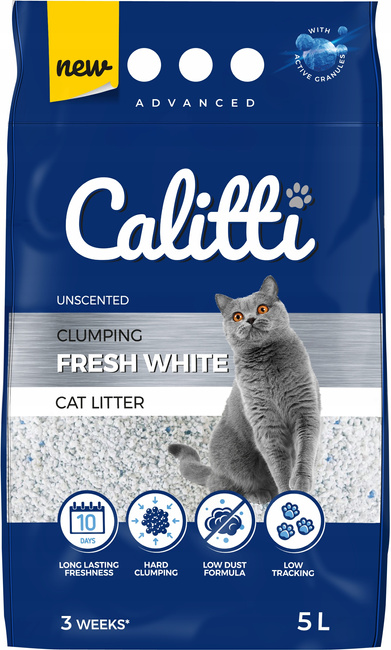 Żwirek bentonitowy dla kotów Calitti Fresh White 5l