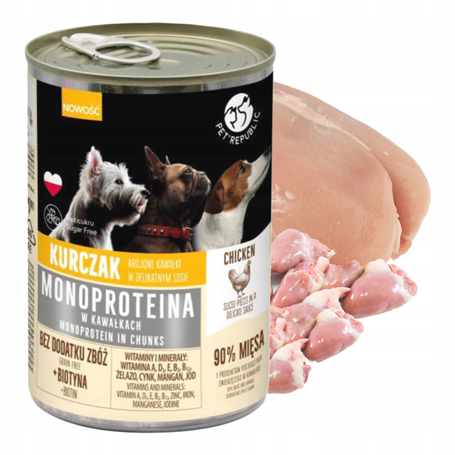 PET REPUBLIC Mono Protein karma mokra dla psa Kurczak 400g