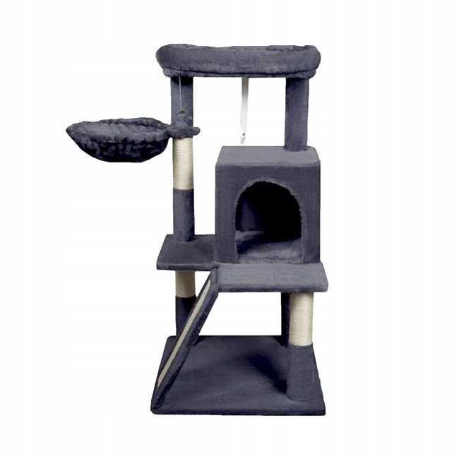 Drapak dla kota Gaczoo domek legowisko ciemny szary 50 x 50 x 96 cm