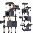 Drapak dla kota Gaczoo wysoki wieża legowisko ciemny szary 60 x 50 x 206 cm