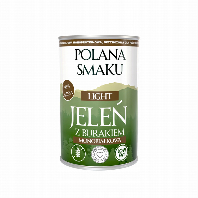 Mokra karma monobiałkowa dla psa Polana Smaku Light Jeleń z burakiem 400g