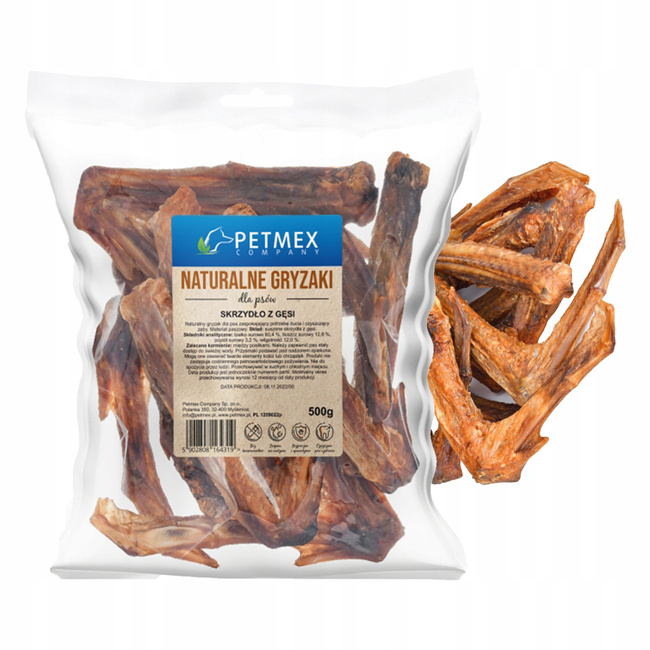 PETMEX Skrzydło z Gęsi Naturalny Gryzak dla psa 500g