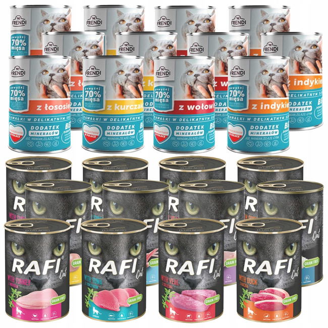 RAFI CAT FRENDI Karma mokra dla kota mix smaków 24 x 400g pełnowartościowa