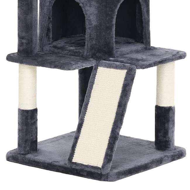 Drapak dla kota Gaczoo domek legowisko ciemny szary 50 x 50 x 96 cm