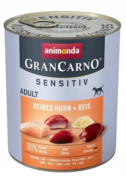 ANIMONDA GranCarno Sensitive karma mokra dla psa Kurczak Ryż 6 x 800g