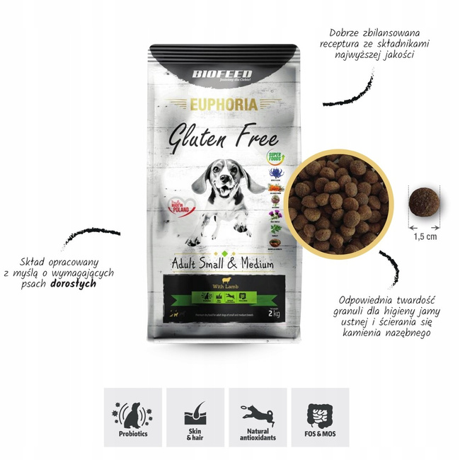 BIOFEED Euphoria karma sucha dla psa Jagnięcina 2 kg bezglutenowa