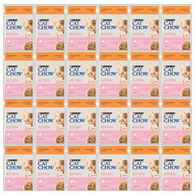 Purina Cat Chow Kitten mokra karma dla kociąt smak Indyk z Cukinią 24 x 85g 