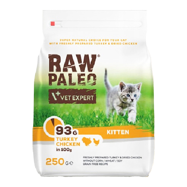 Raw Paleo Karma sucha dla kociąt Indyk Kurczak 250g Bezzbożowa