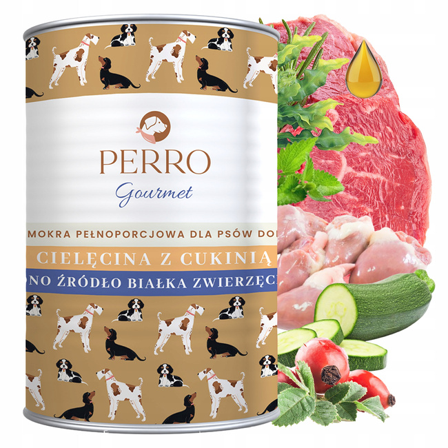 PERRO Gourmet Karma mokra dla psa Cielęcina z cukinią 400g