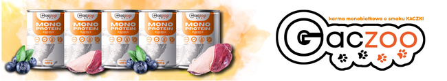 Mokra karma monobiałkowa dla psa Gaczoo MONO PROTEIN Kaczka 12 x 400g