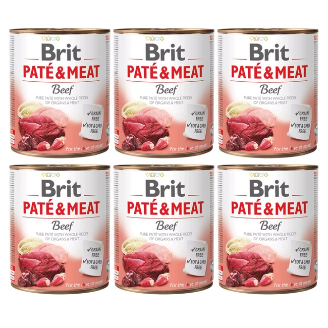 Brit Pate & Meat 6 x 800g Beef mokra karma dla psa 