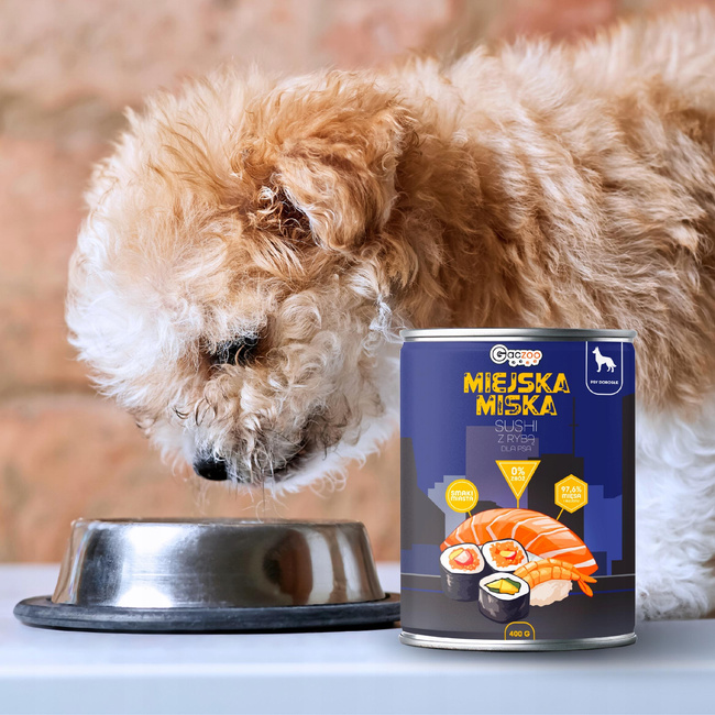 Gaczoo Miejska Miska bezzbożowa karma mokra dla psa Sushi z Rybą 6 x 400g