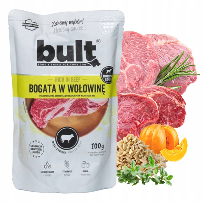 BULT Karma mokra dla psa Mix Smaków 48 x 100g bez zbóż pełnowartościowa