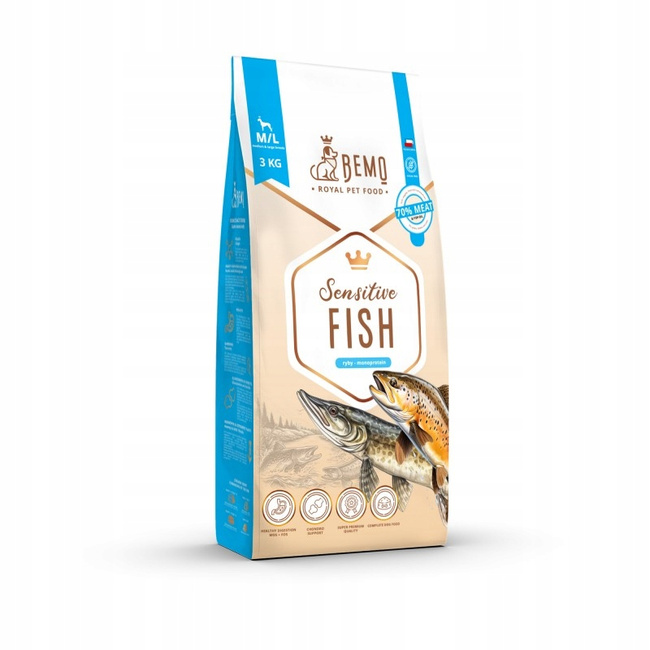 BEMO SENSITIVE Fish Karma sucha dla psa średnie i duże rasy M/L 3 kg