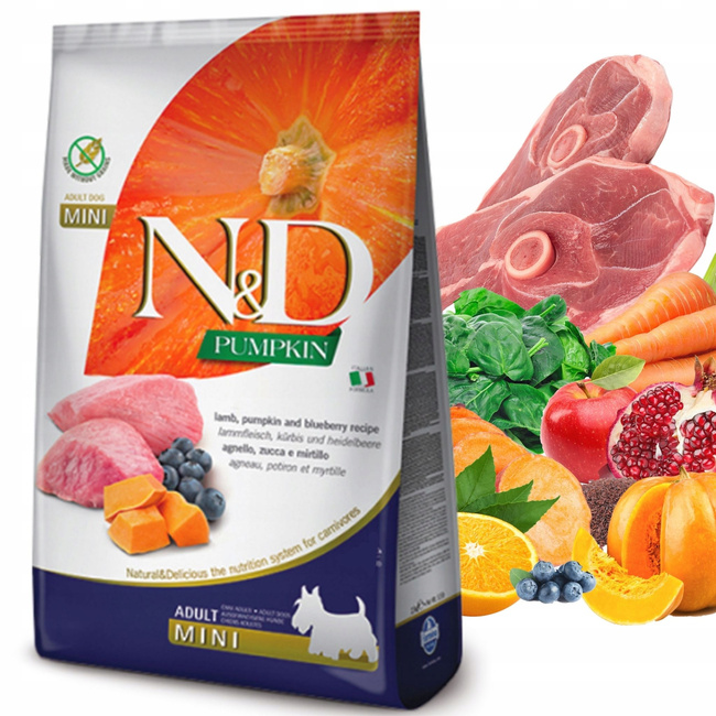 FARMINA N&D PUMPKIN zdrowa karma sucha dla psa Mini Adult Jagnięcina 800g