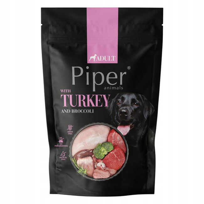 PIPER Mokra karma dla psa Dolina Noteci Indyk Brokuł 10 x 500g