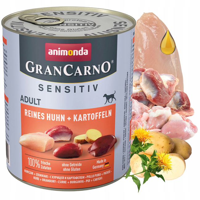 ANIMONDA GranCarno Sensitive karma mokra dla psa Kurczak Ziemniaki 6 x 800g