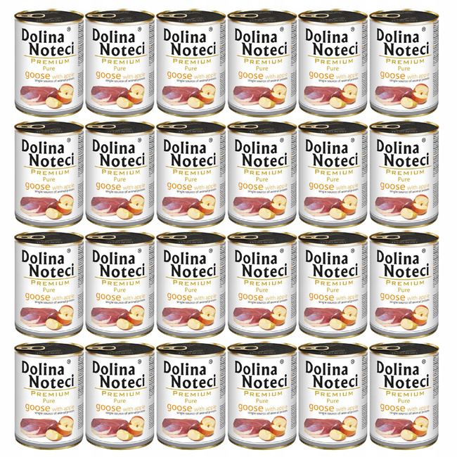 DOLINA NOTECI Premium Pure karma mokra dla psa gęś z jabłkiem 24 x 400g