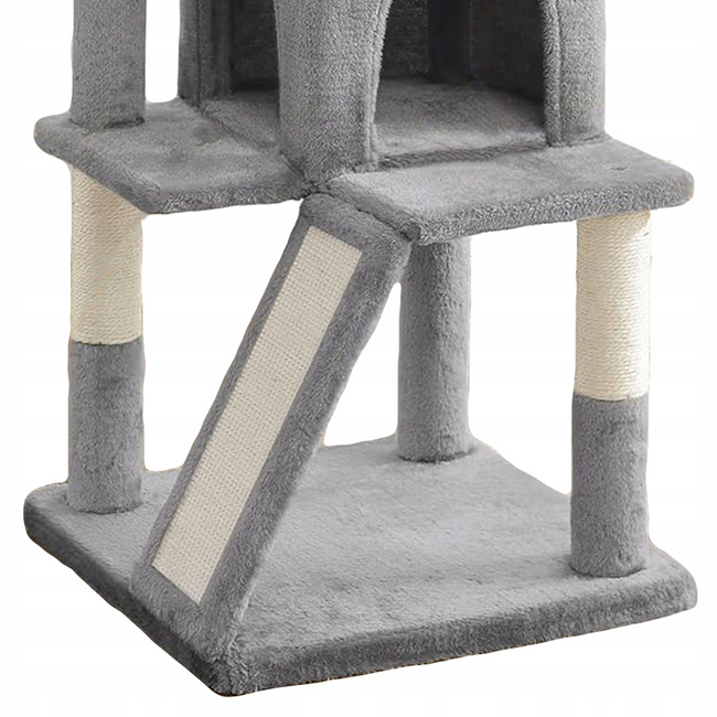 Drapak dla kota Gaczoo domek legowisko jasny szary 50 x 50 x 96 cm