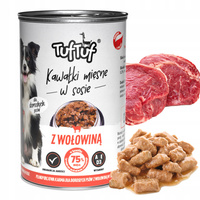 TUF TUF Karma mokra dla psa KAWAŁKI W SOSIE Wołowina 415g