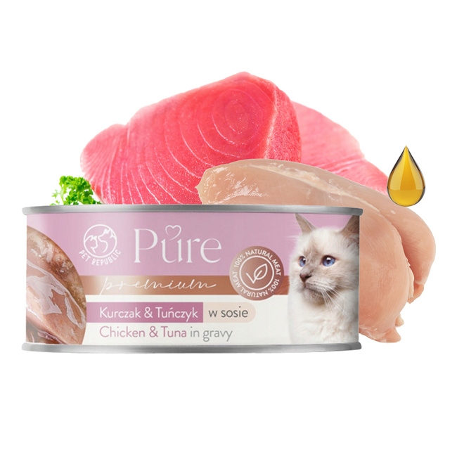 PET REPUBLIC Pure karma mokra dla kota mix smaków 8 x 80g