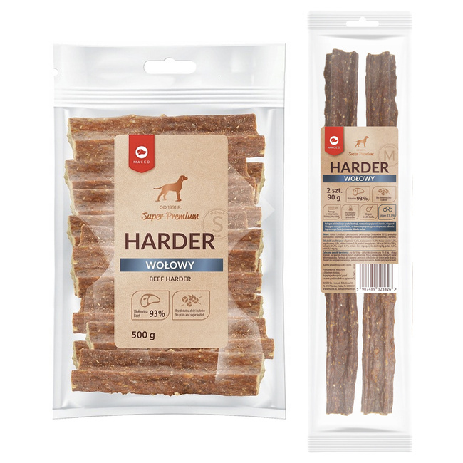 MACED Zestaw przysmaków dla psa Harder Wołowy 500g + Harder Wołowy 2szt
