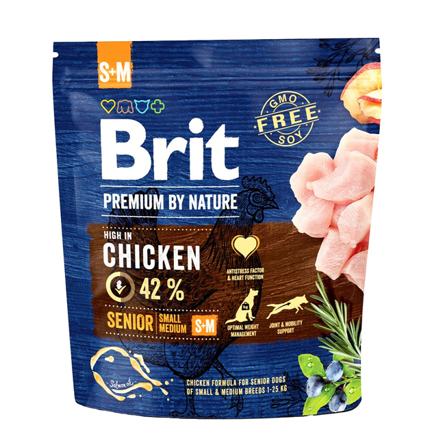 Brit By Nature 1 kg Chicken S + M sucha karma dla psów