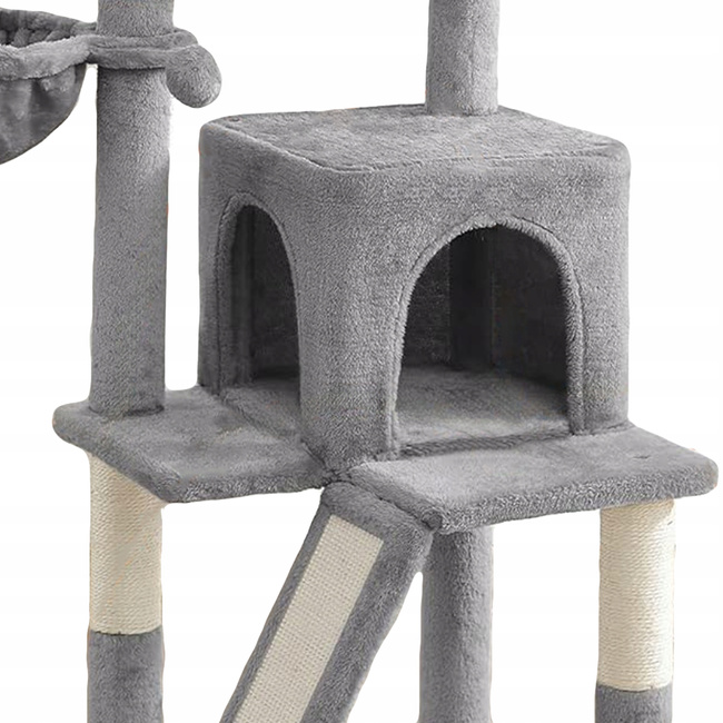 Drapak dla kota Gaczoo domek legowisko jasny szary 50 x 50 x 96 cm