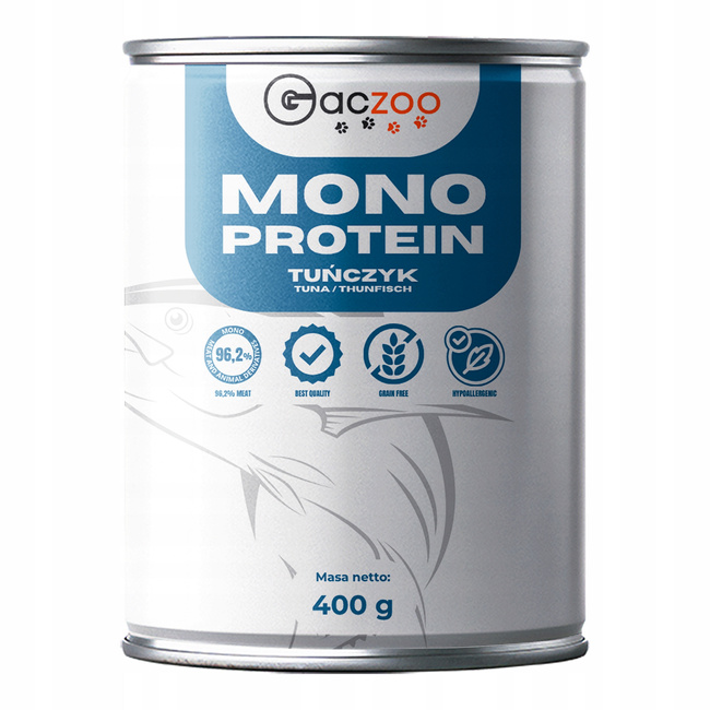 Mokra karma monobiałkowa dla psa Gaczoo MONO PROTEIN Tuńczyk 6 x 400g