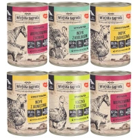 WIEJSKA ZAGRODA Mix Smaków karma dla psa mokra 6 x 400g bezzbożowa