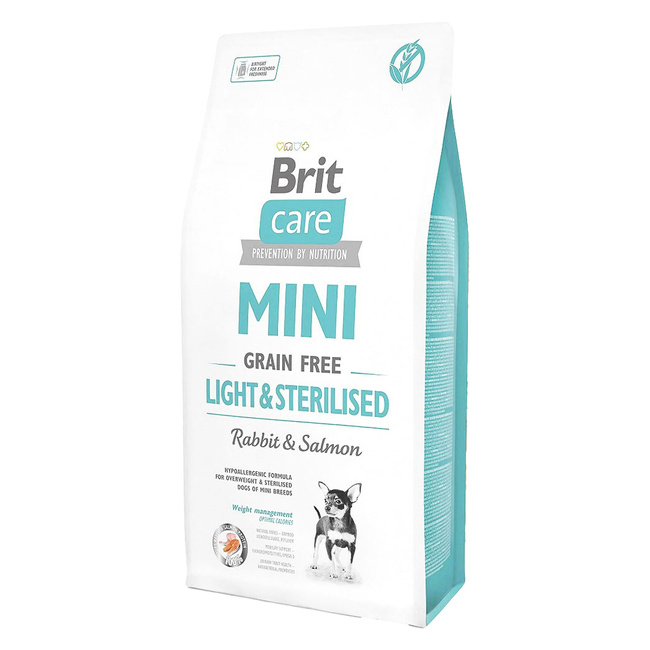 Brit Care Mini Light & Sterilised 7 kg Rabbit Salmon sucha karma dla psa