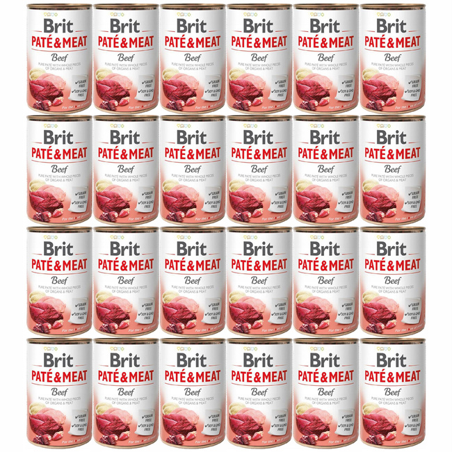 BRIT PATE & MEAT Karma mokra psa Wołowina 24 x 400g