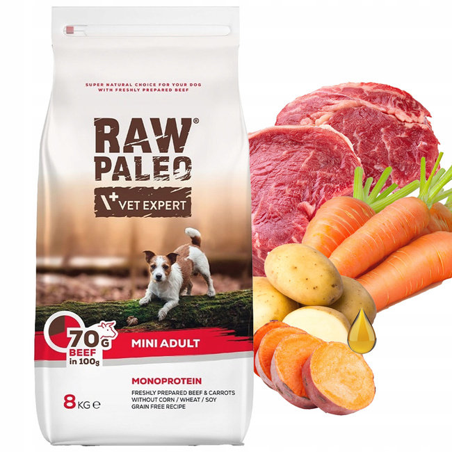 Raw Paleo Karma sucha dla psa małych ras Wołowina 8kg Bezzbożowa