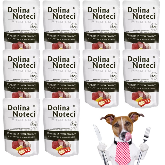 Dolina Noteci Premium Danie mokra karma dla psa 10 x 100g Wołowina