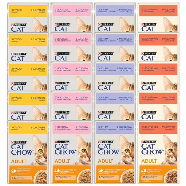 Purina Cat Chow mokra karma dla kota w galaretce Mix Smaków 20 x 85g